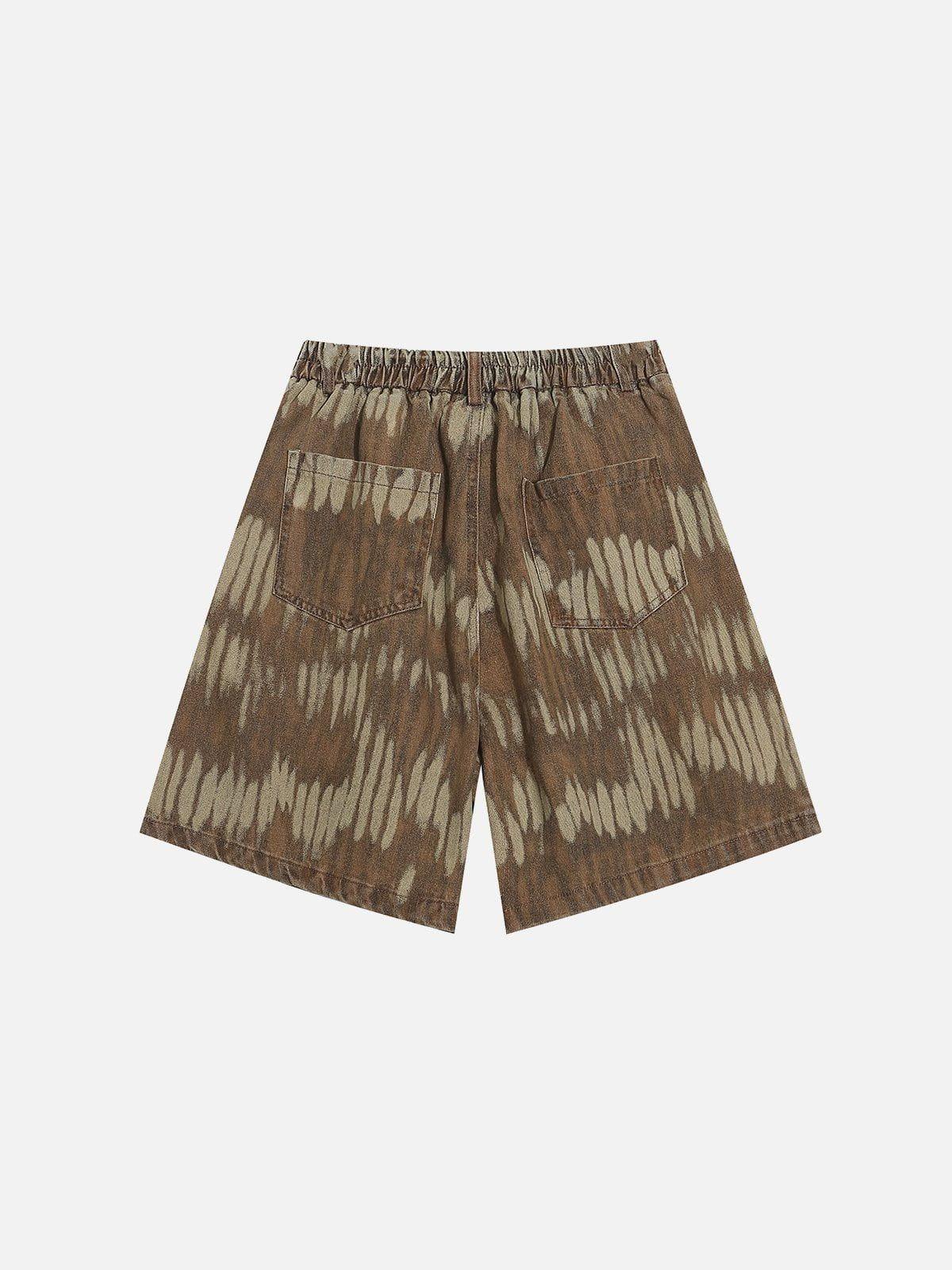 Leaf Pattern Washed Jorts