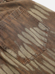 Leaf Pattern Washed Jorts