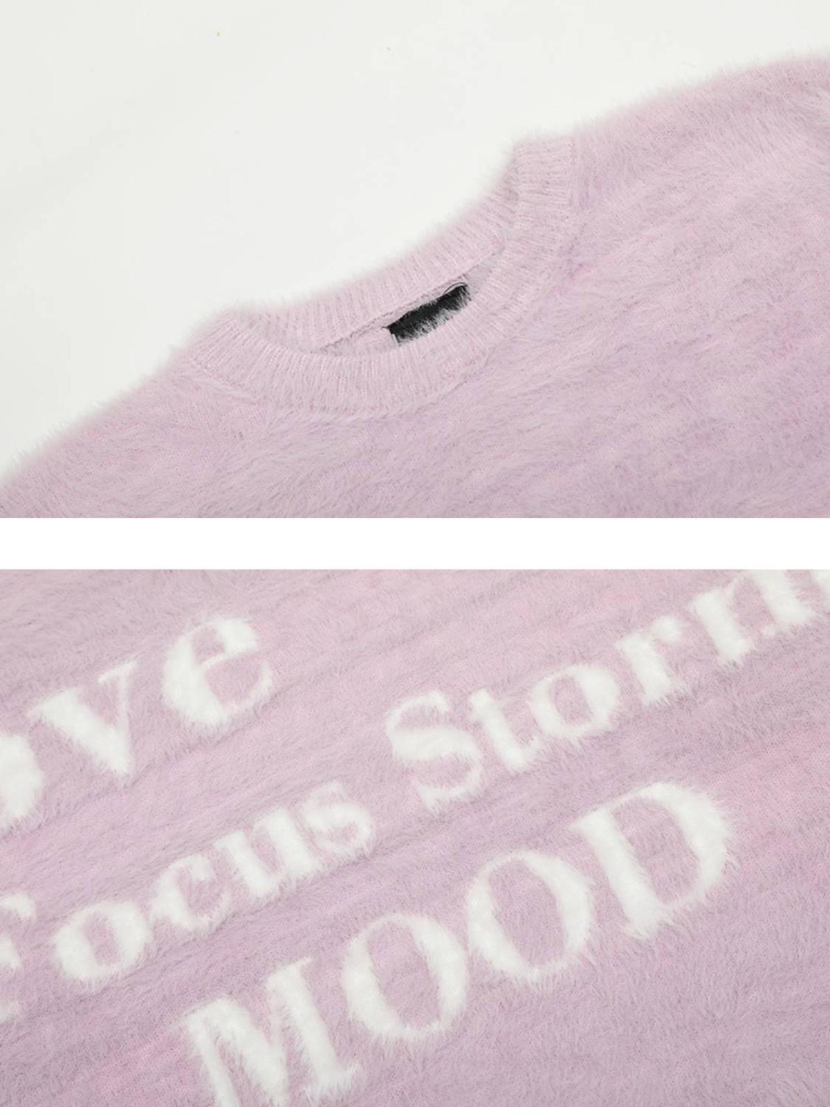 Leisure Letter Round Neck Sweater