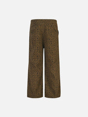 Leopard Print Drawstring Cargo Pants