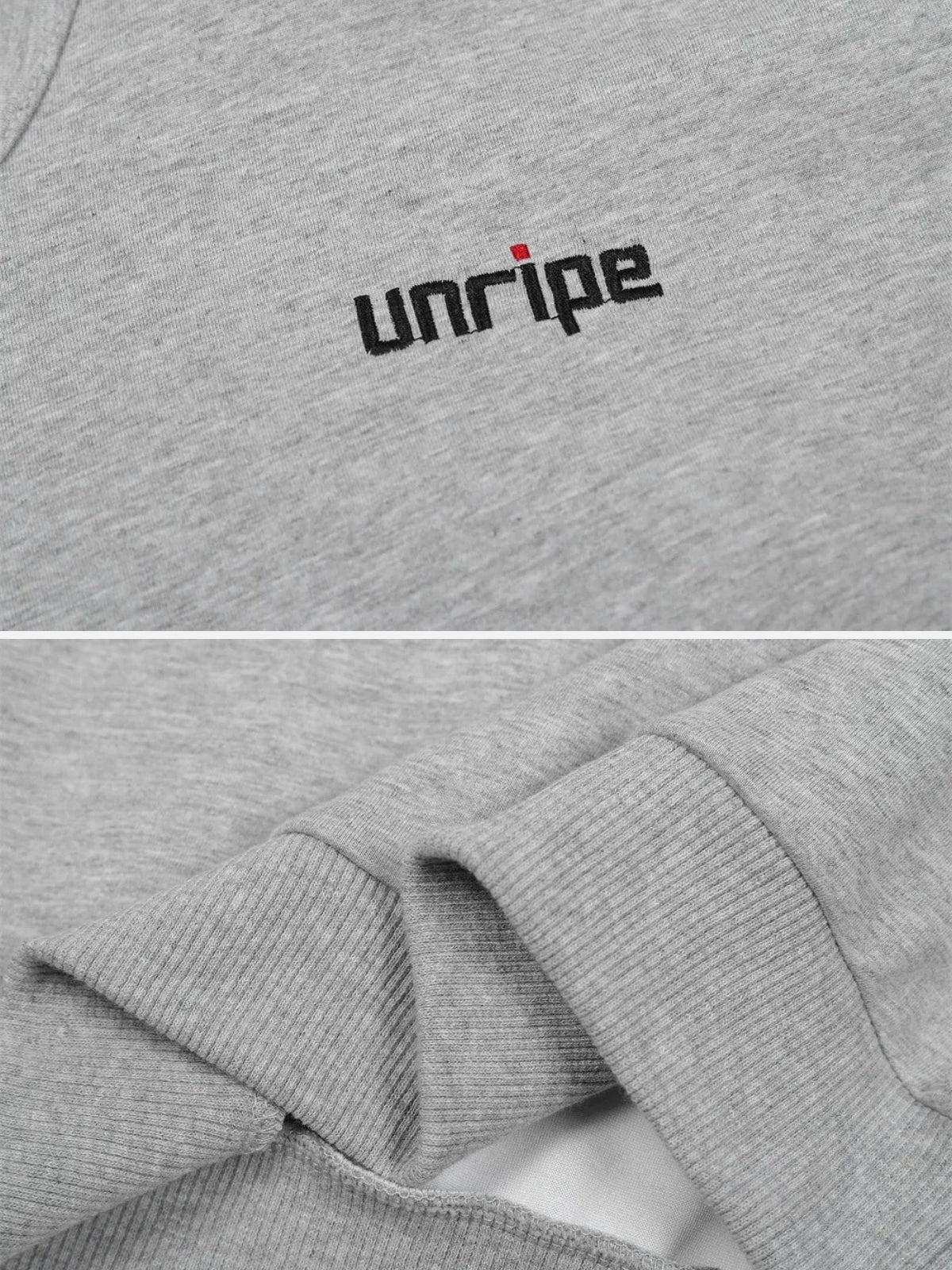 Letter Back Printed Stand Collar Sweatshirt