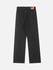 Letter Embroidery Hip-Hop Washed Jeans