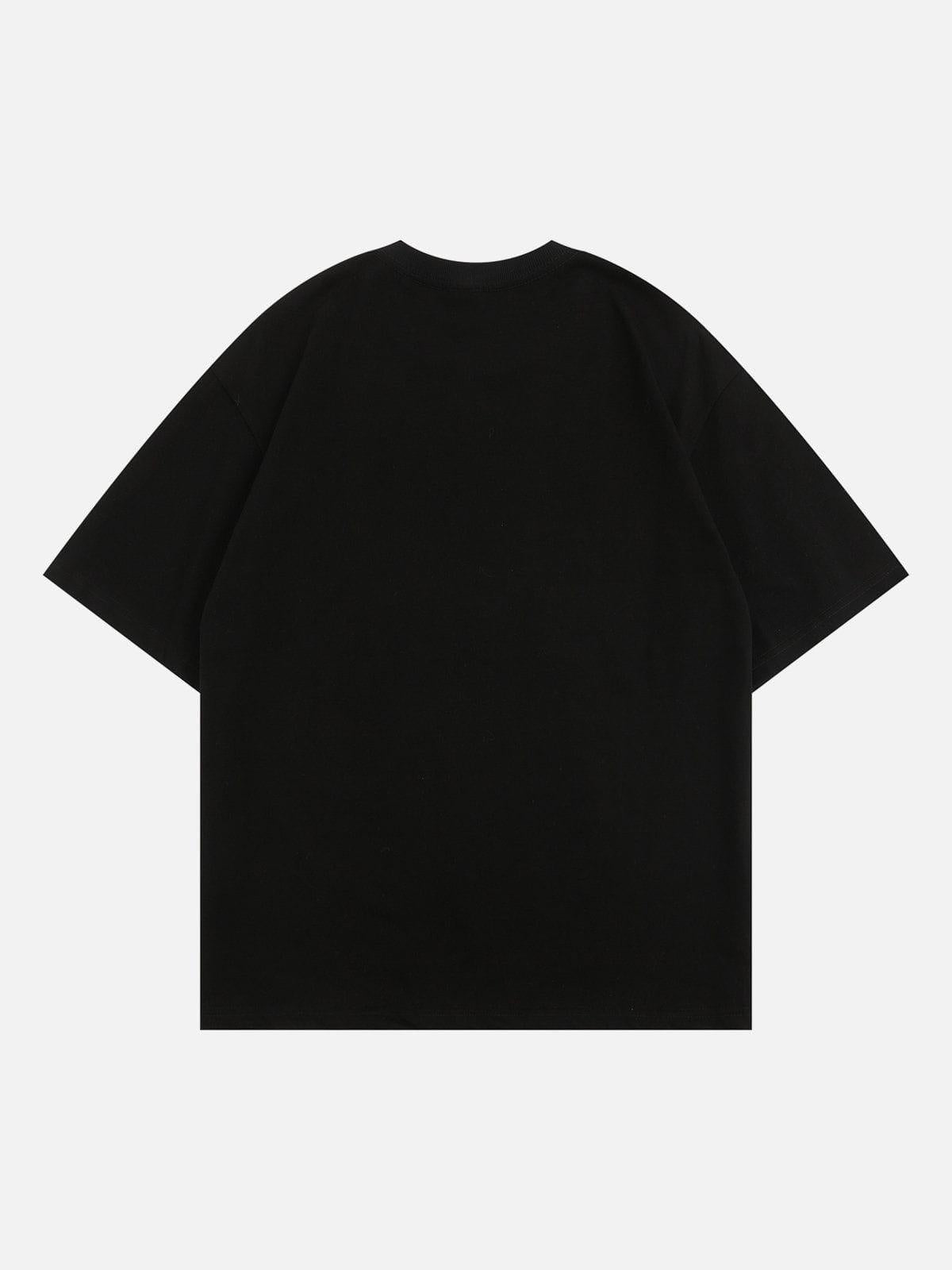 Letter Embroidery Inkjet Tee