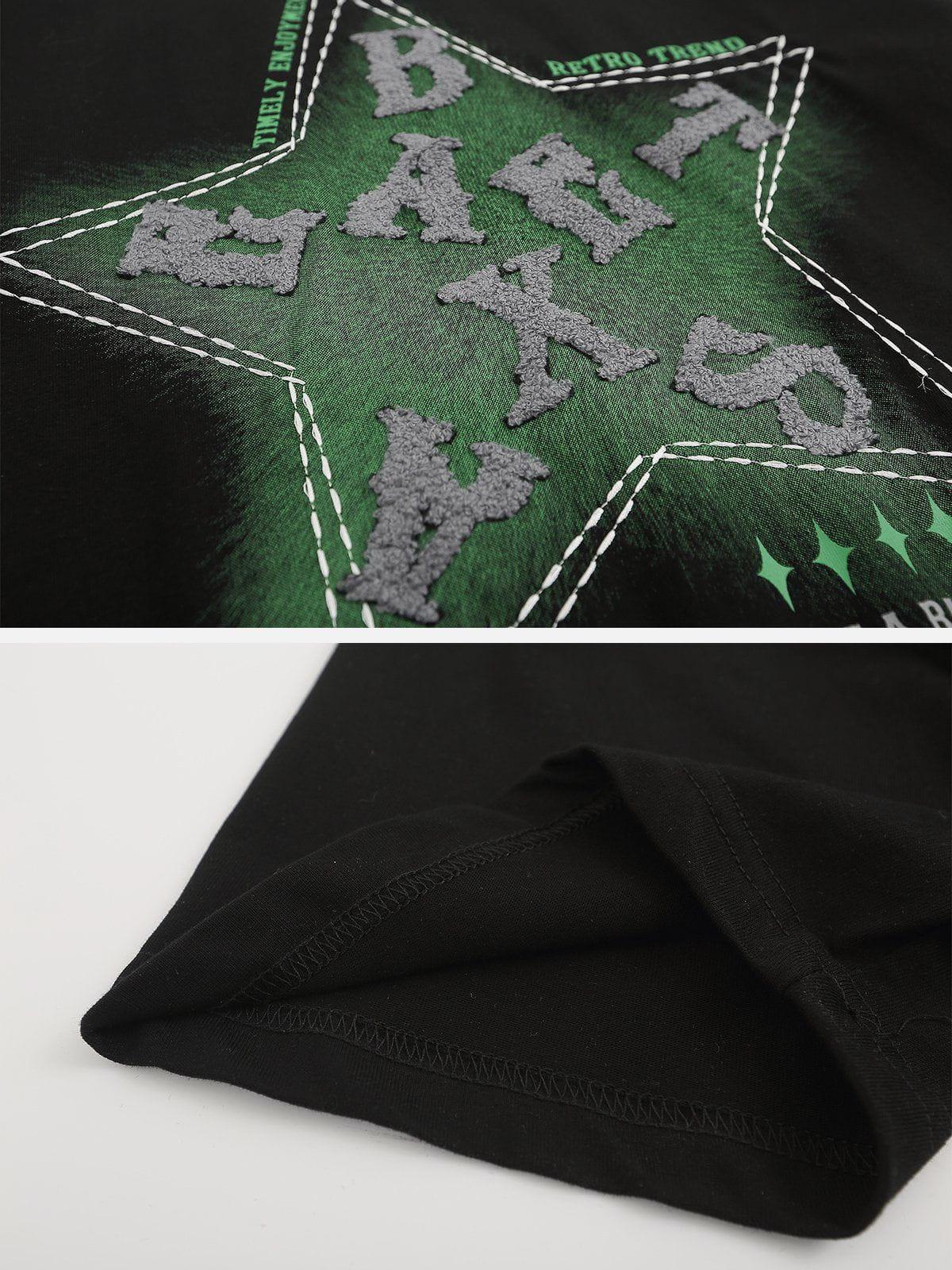 Letter Embroidery Inkjet Tee