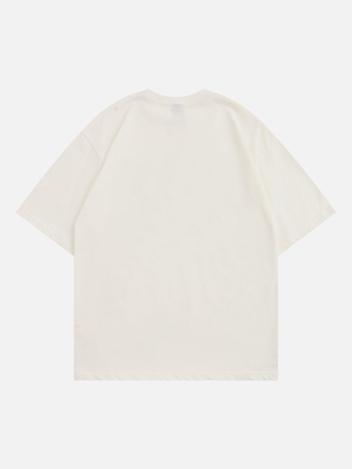 Letter Embroidery Inkjet Tee