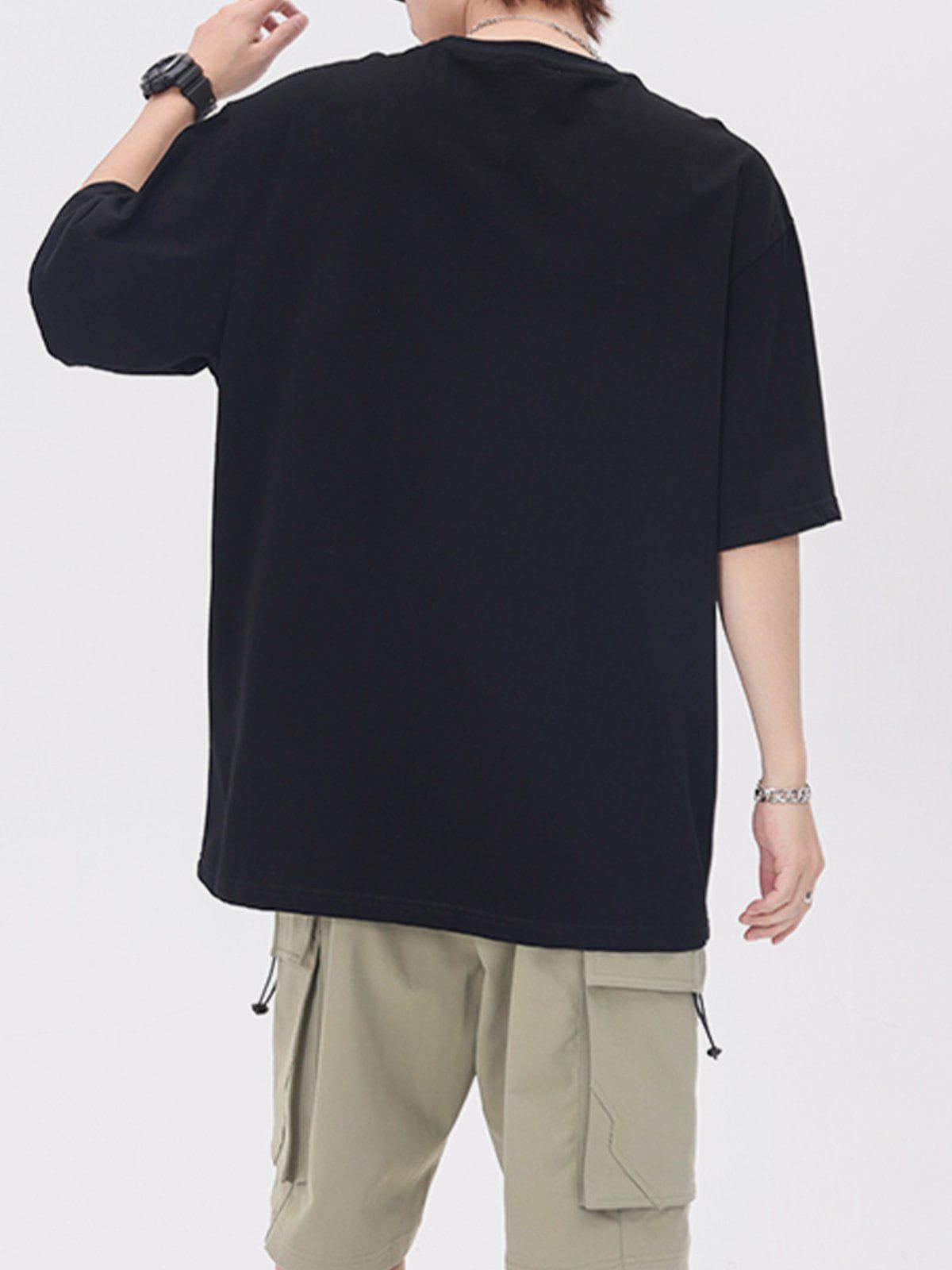 Letter Embroidery Inkjet Tee