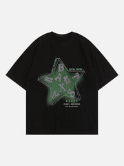 Letter Embroidery Inkjet Tee