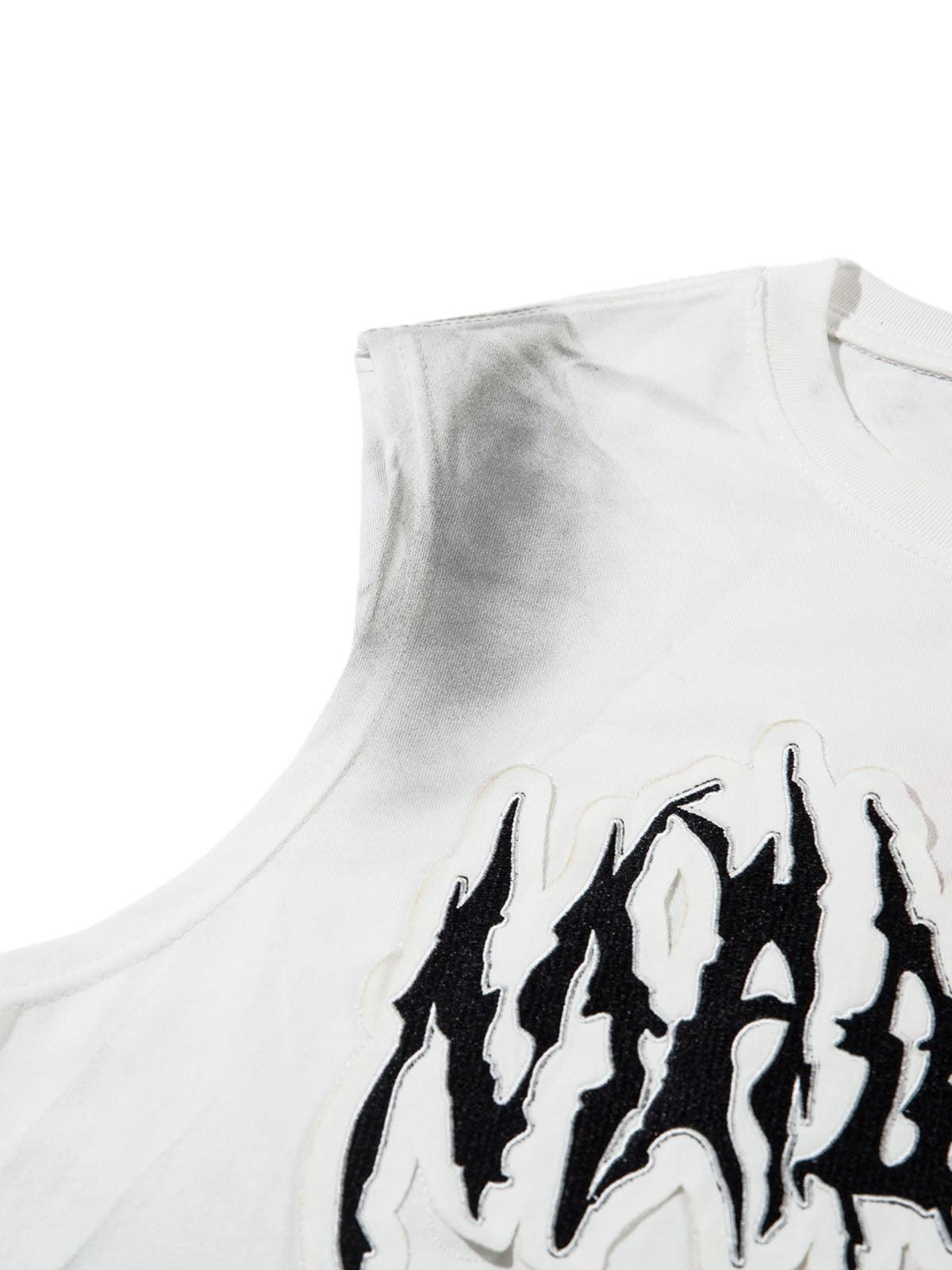 Letter Patchwork Gradient Tank Top