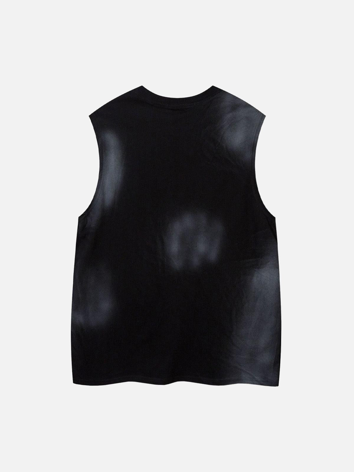 Letter Patchwork Gradient Tank Top