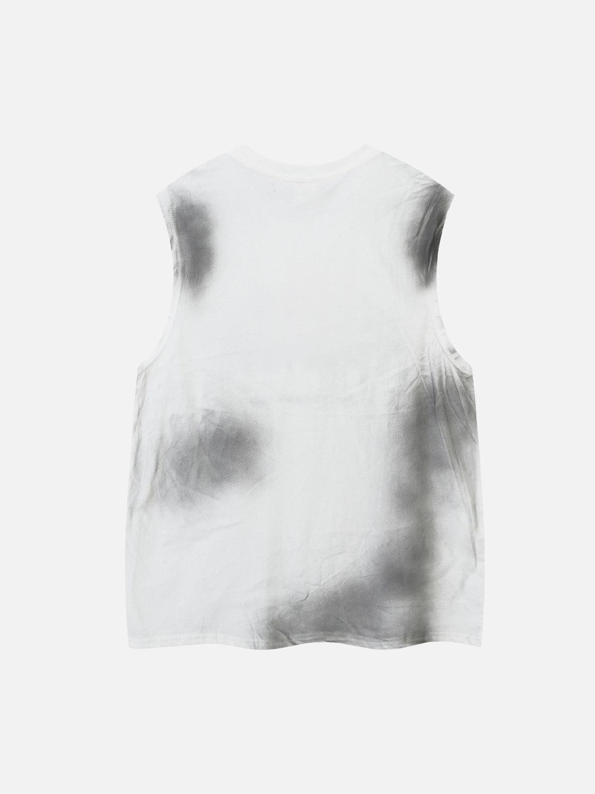 Letter Patchwork Gradient Tank Top