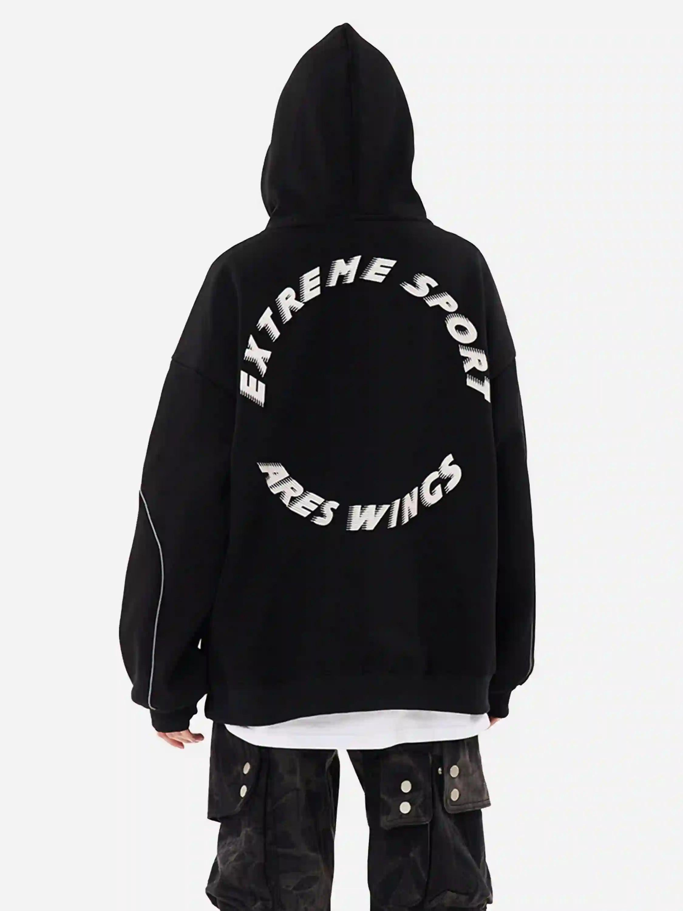 Letter Print Line Design Hoodie