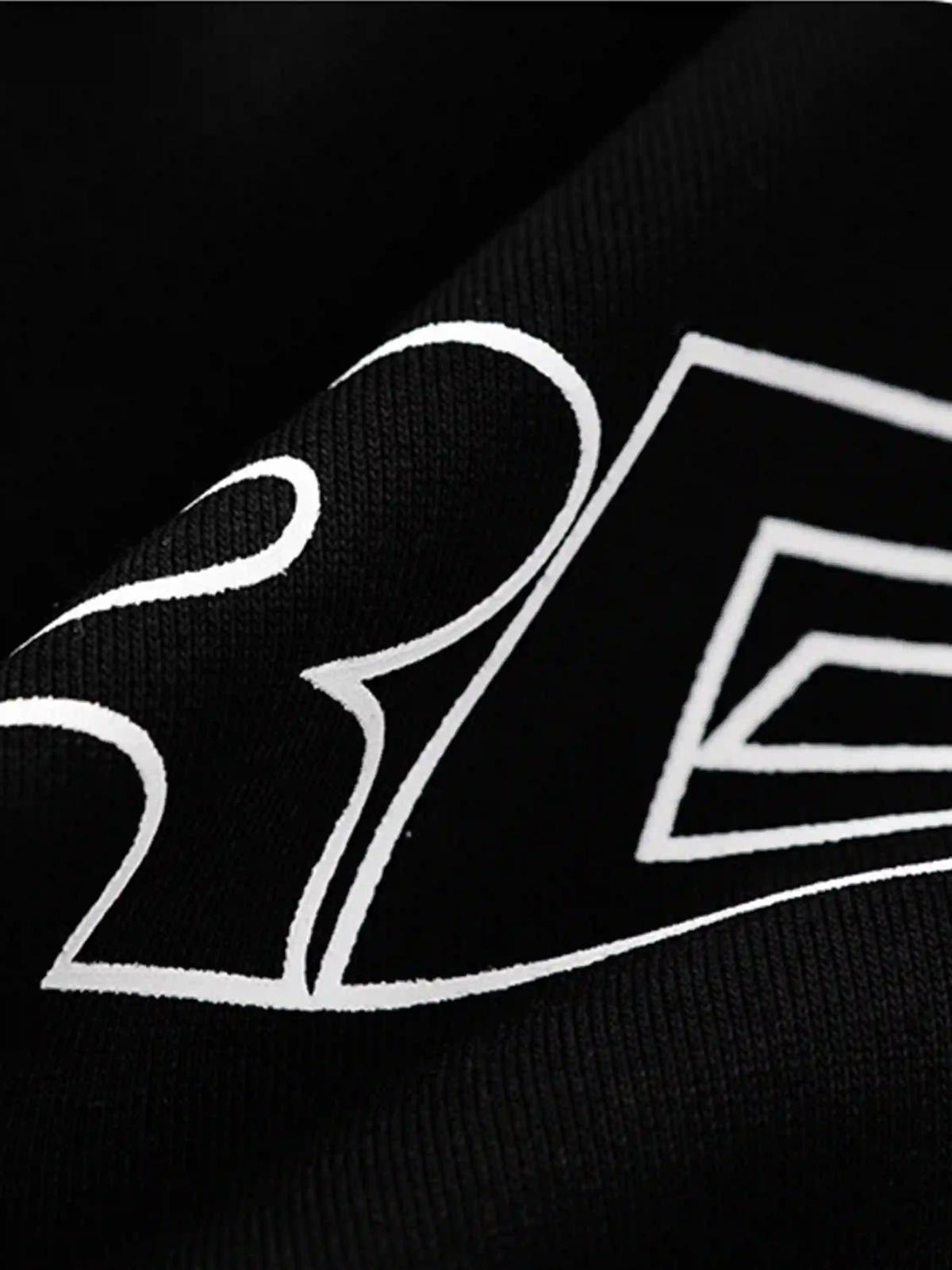 Letter Print Line Design Hoodie