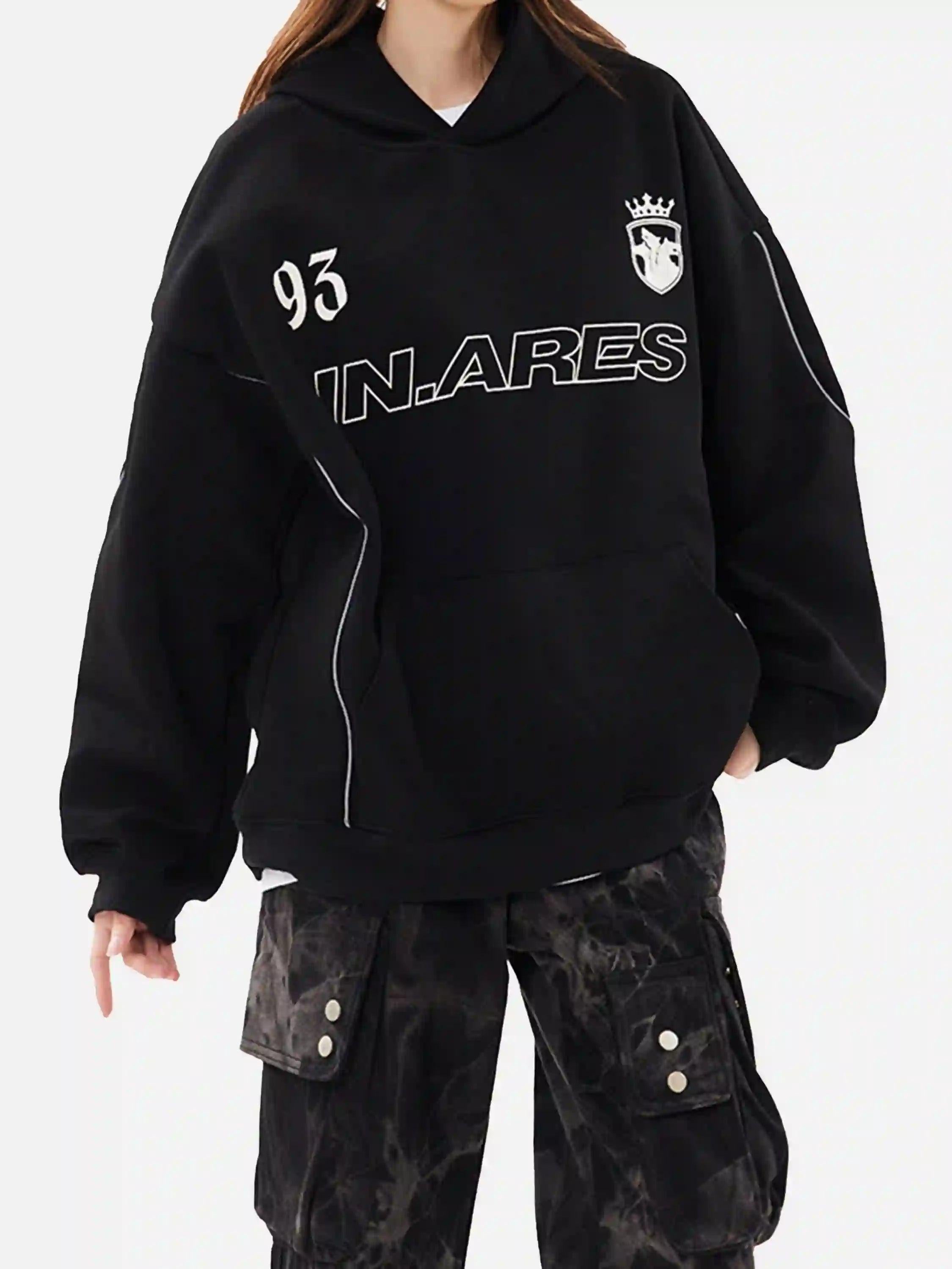Letter Print Line Design Hoodie