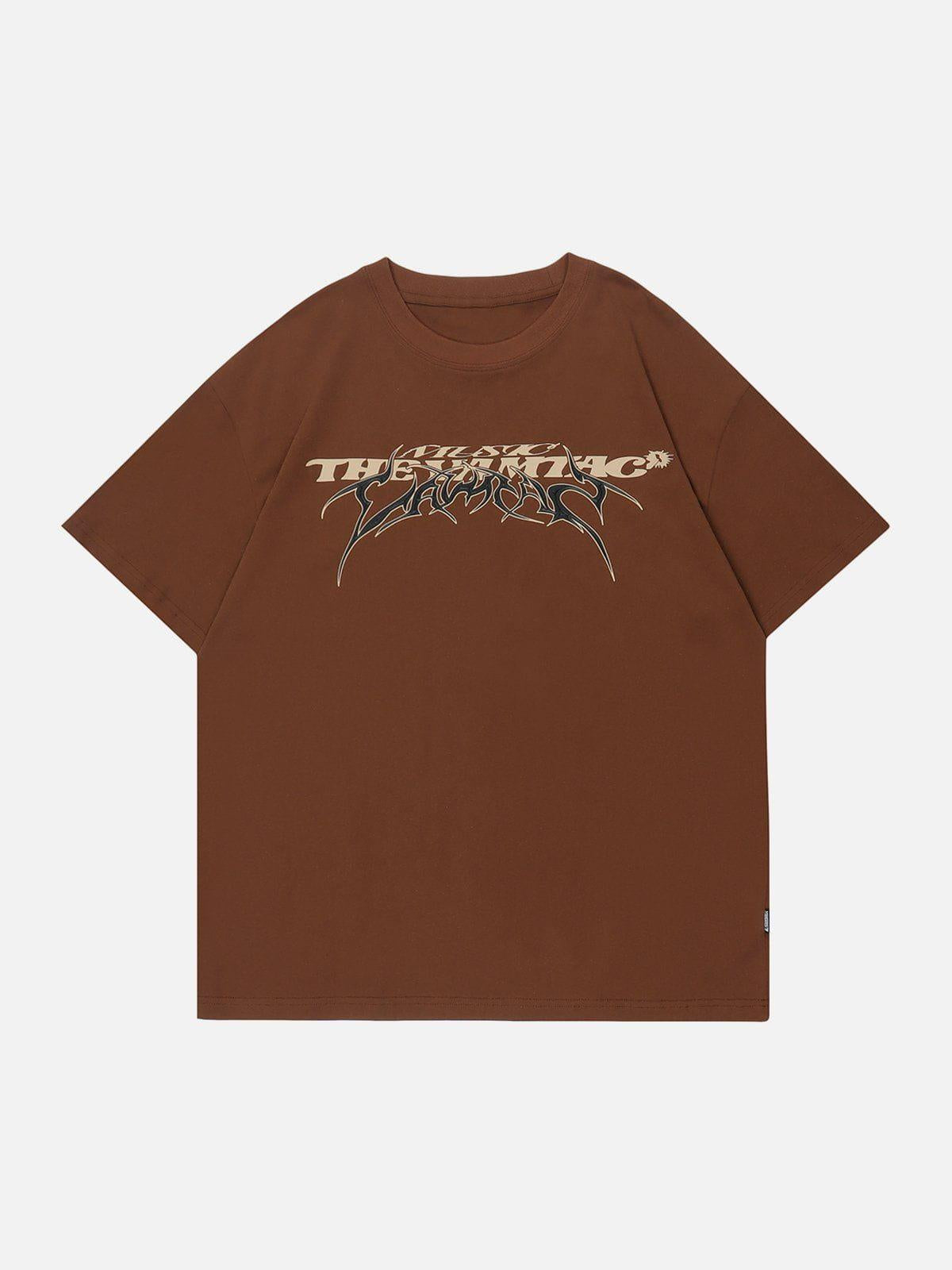 Letter Print Solid Tee