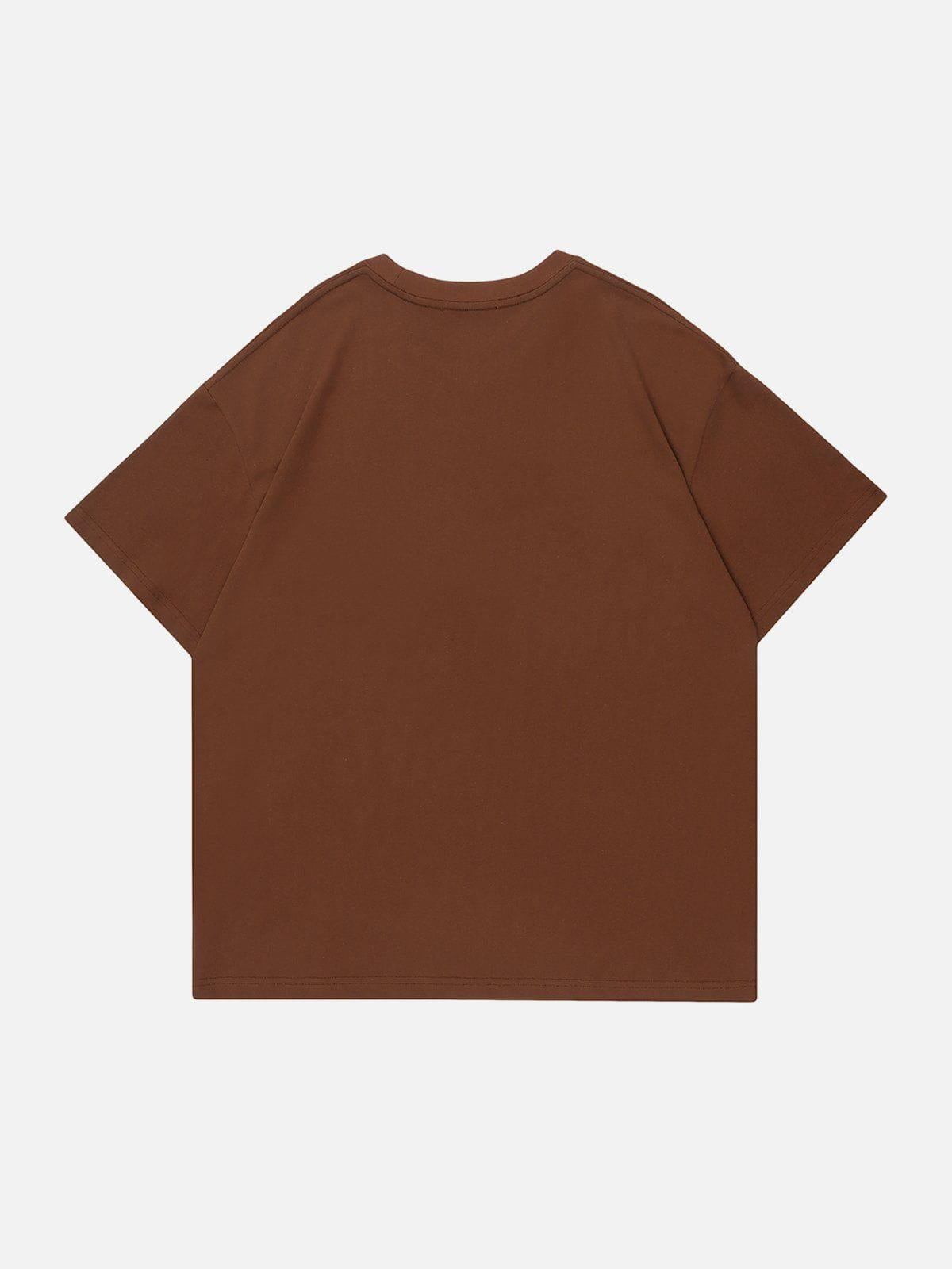Letter Print Solid Tee