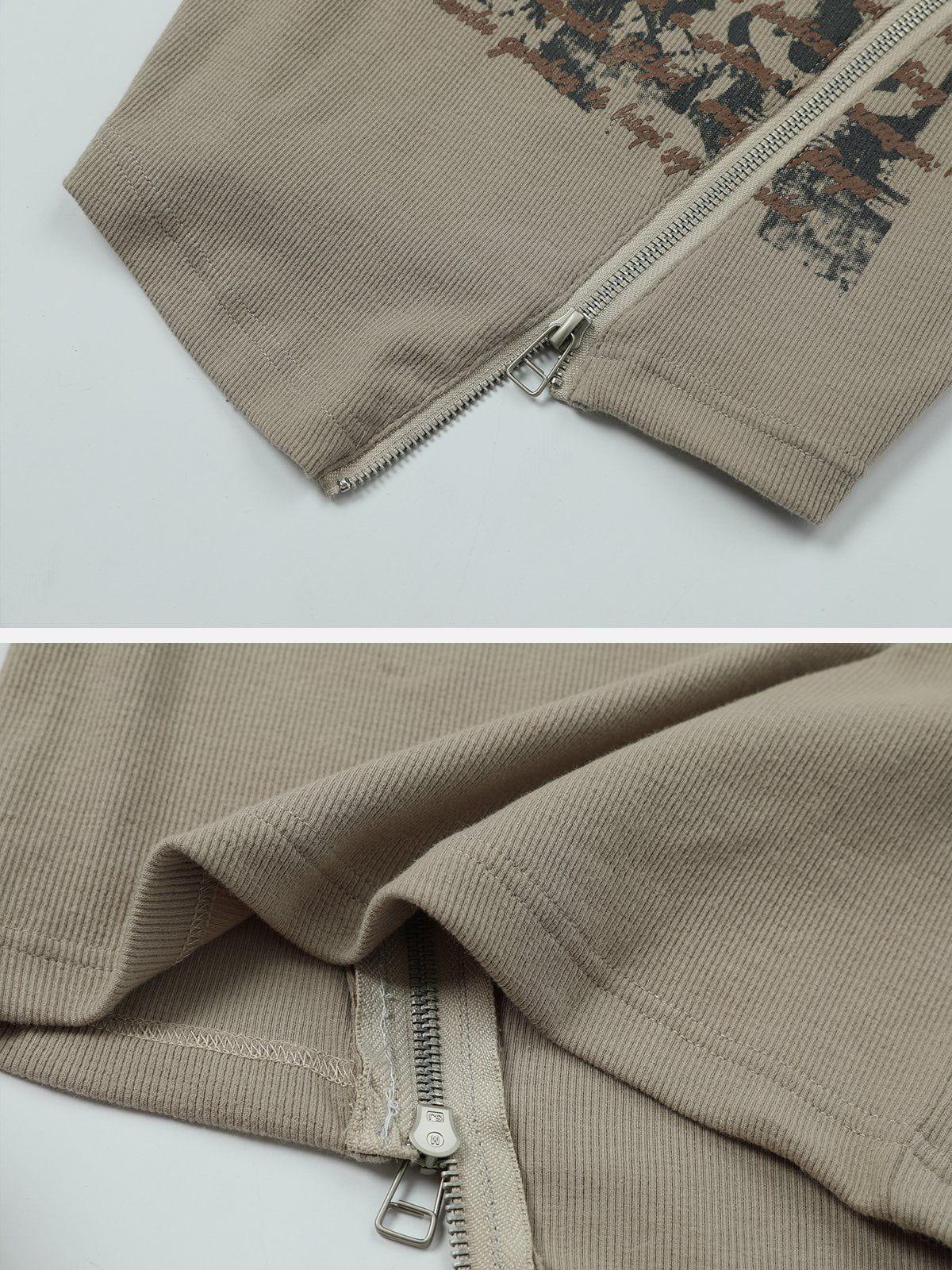 Letter Printing Zip Tee