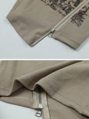 Letter Printing Zip Tee