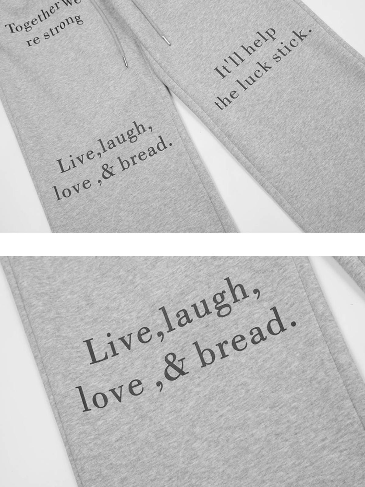 Lettering Print Straight-Leg Sweatpants