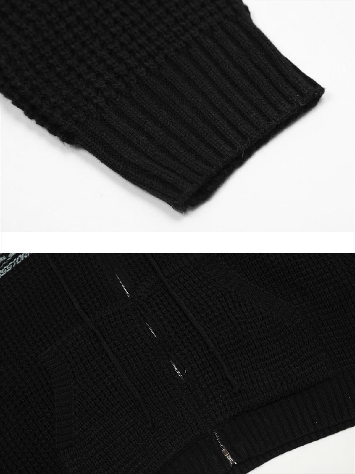 Lettering Print Zip-Up Hoodie
