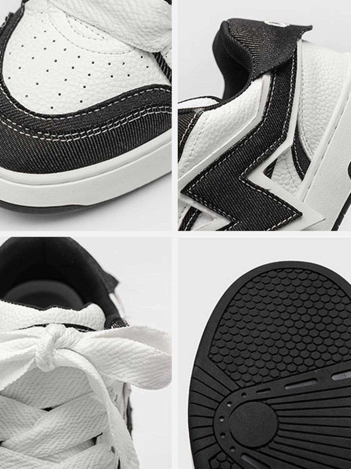 Lightning Collision Color Splicing Board Shoes
