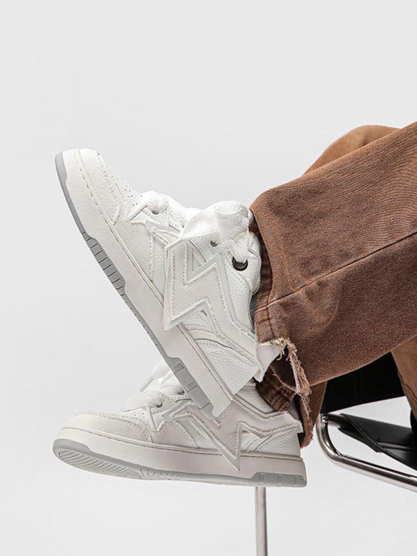 Lightning Collision Color Splicing Board Shoes