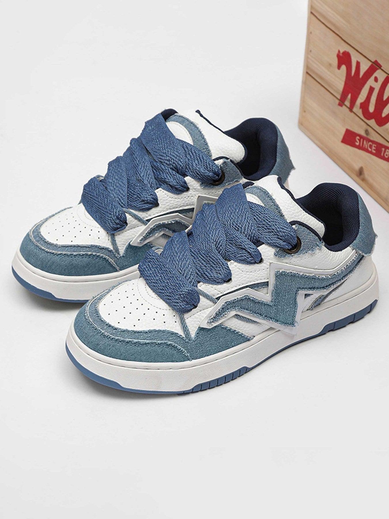 Lightning Collision Color Splicing Board Shoes
