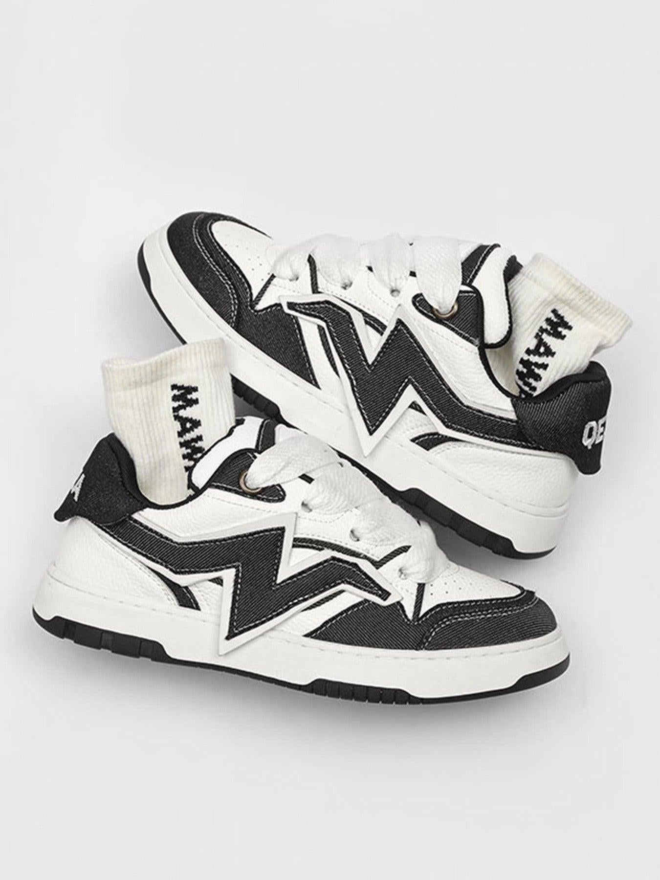 Lightning Collision Color Splicing Board Shoes