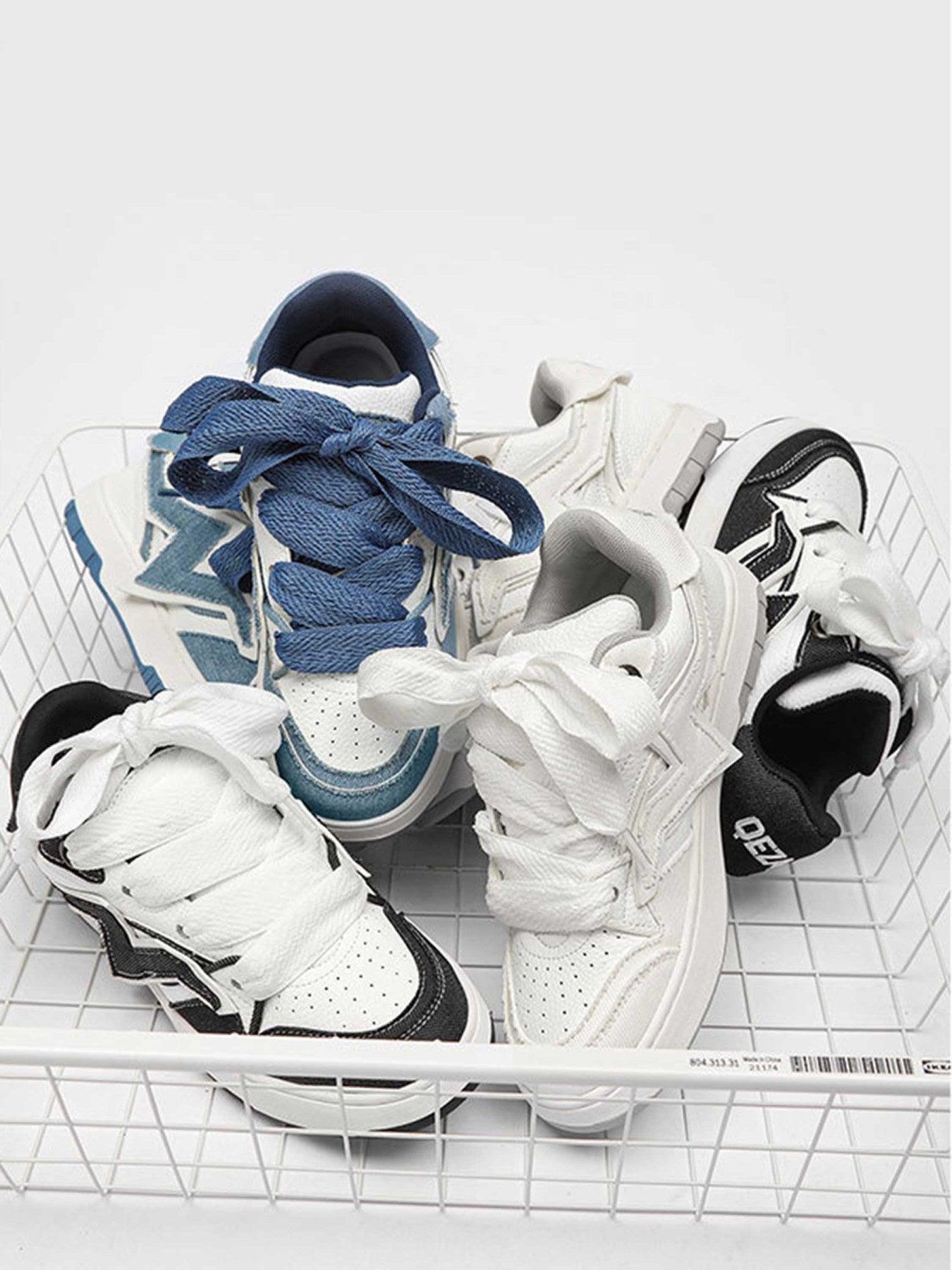Lightning Collision Color Splicing Board Shoes