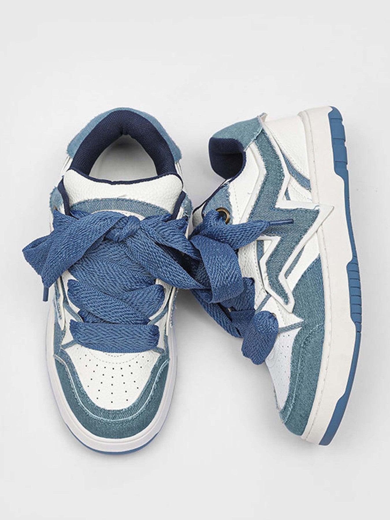 Lightning Collision Color Splicing Board Shoes