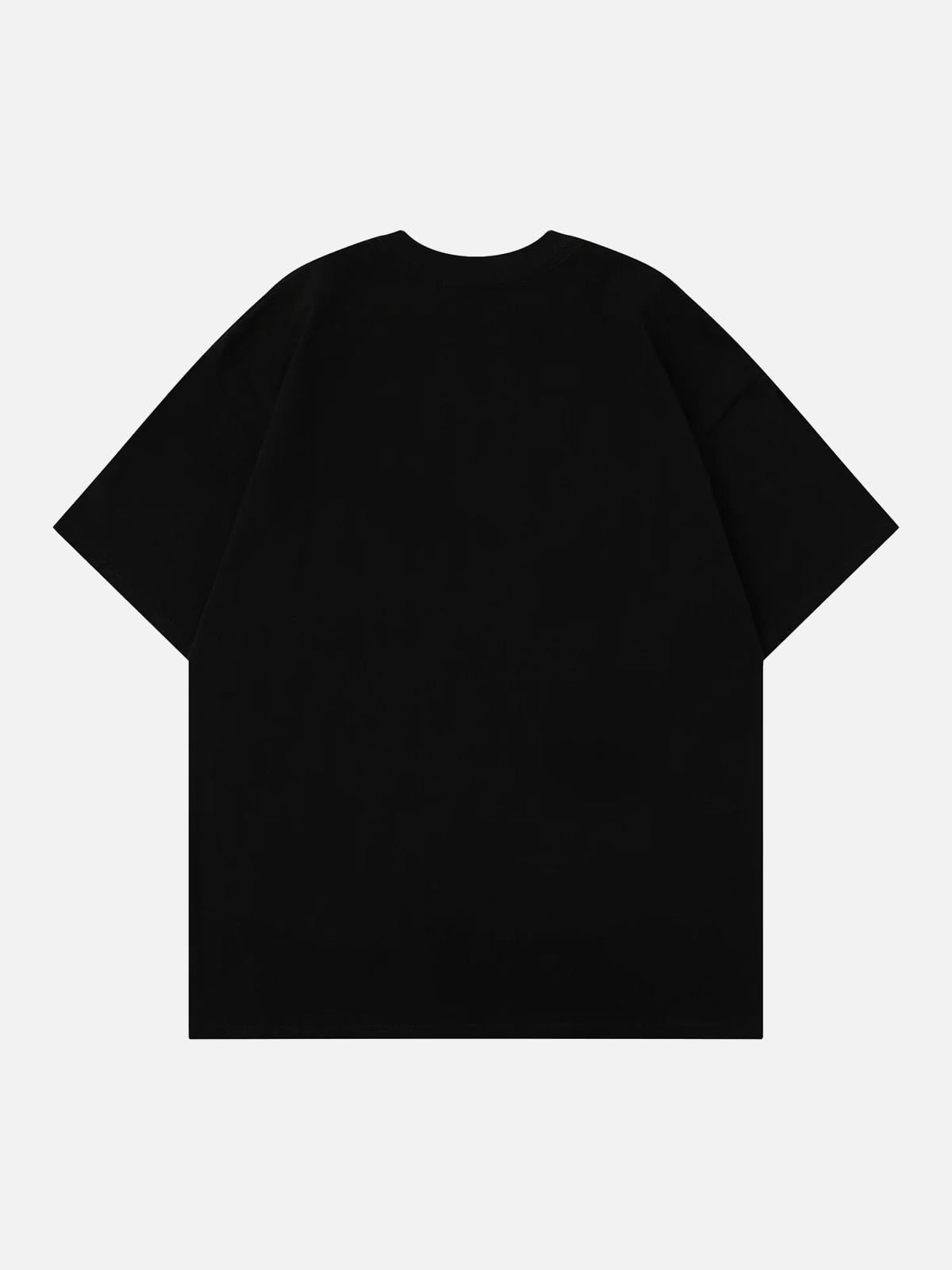 Loose American Fuzzy Fun Printed T-Shirt
