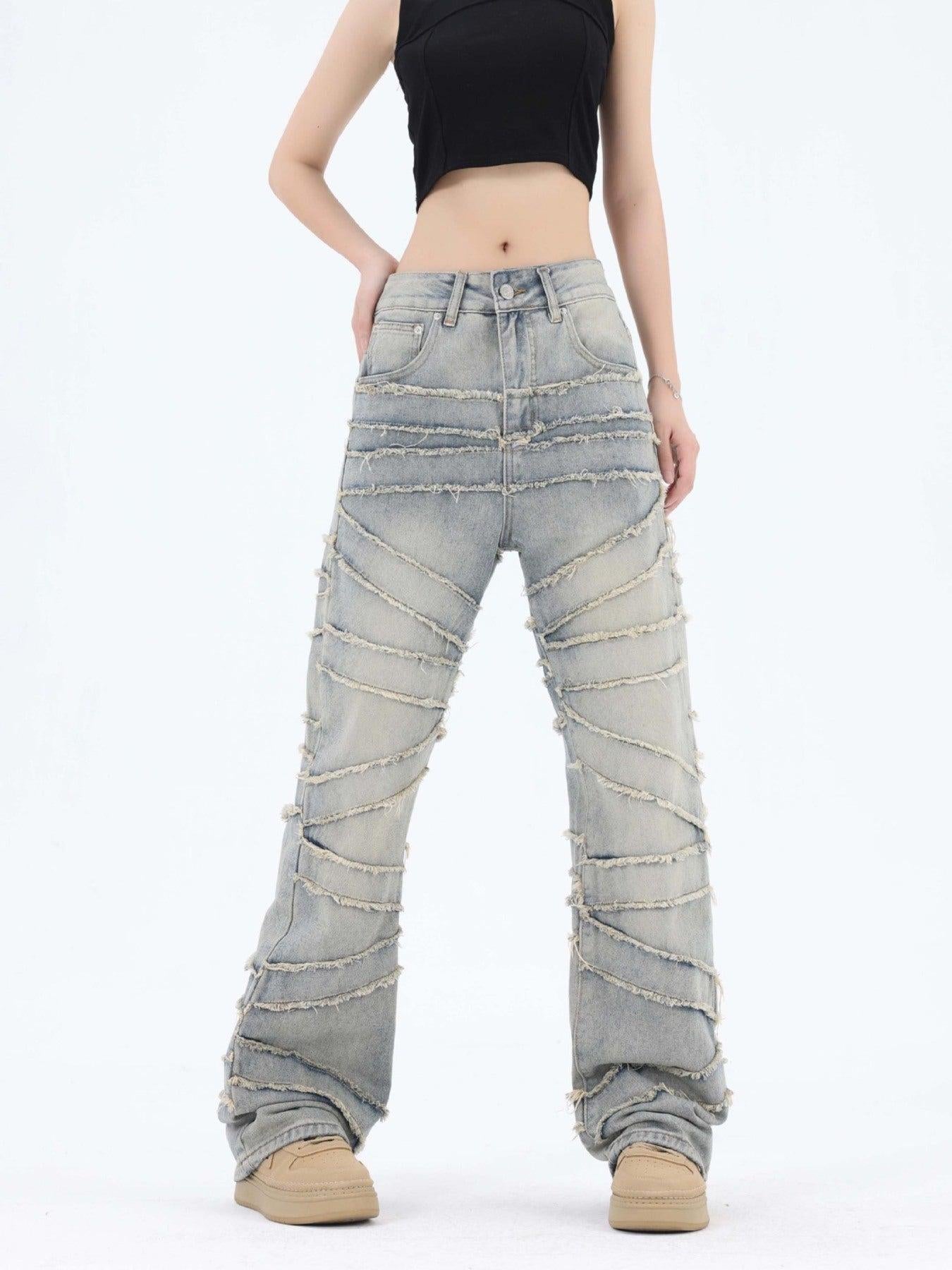Loose Wide Leg Cat Whisker Jeans