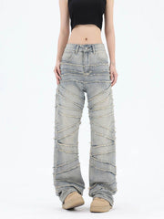 Loose Wide Leg Cat Whisker Jeans
