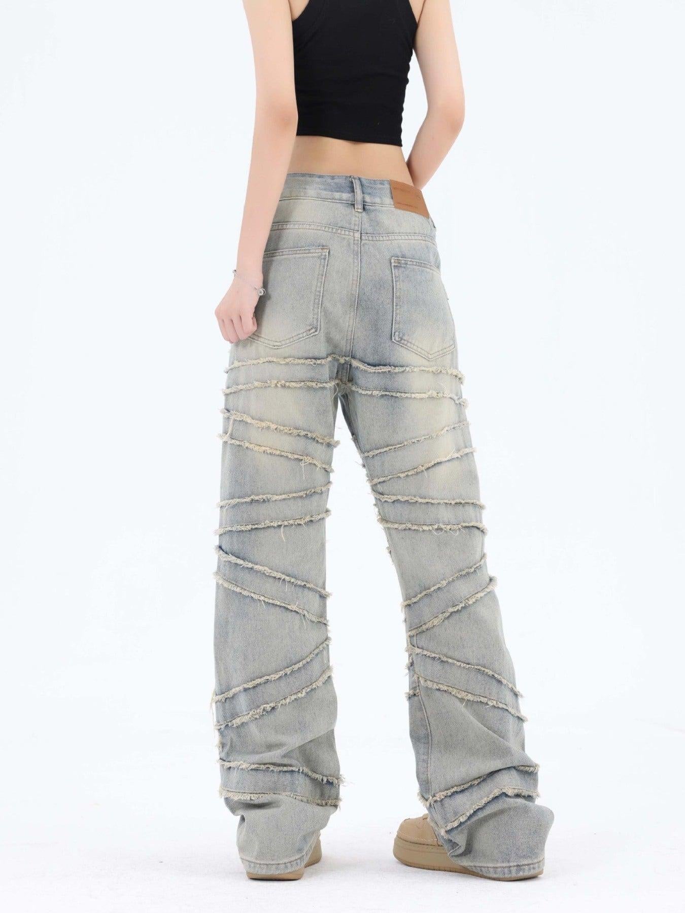 Loose Wide Leg Cat Whisker Jeans