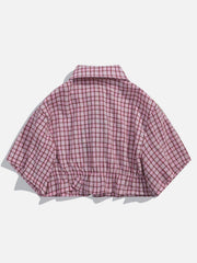Love Embroidered Plaid Tee