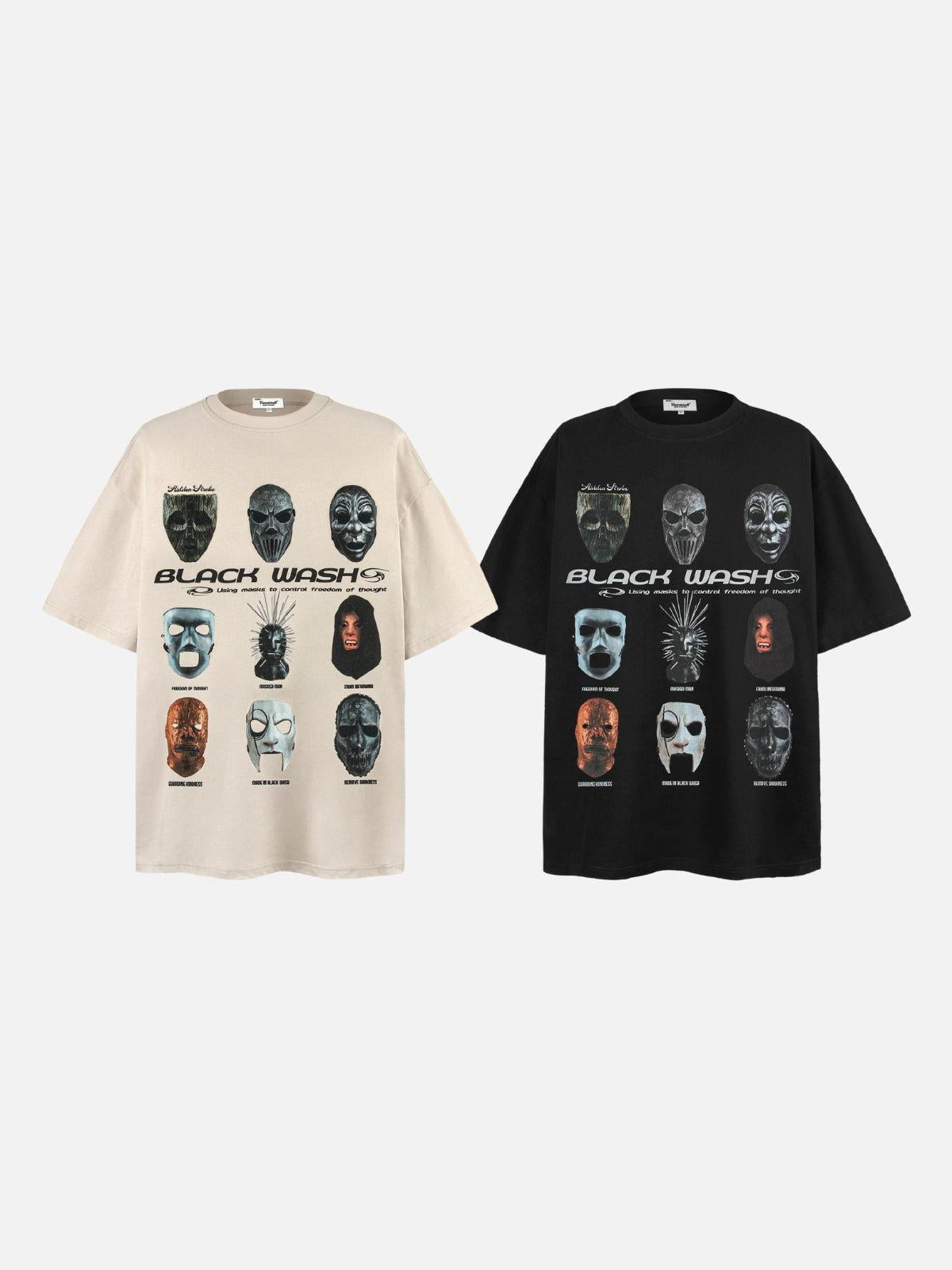 Masked Mystery Iconic Faces Graphic Tee