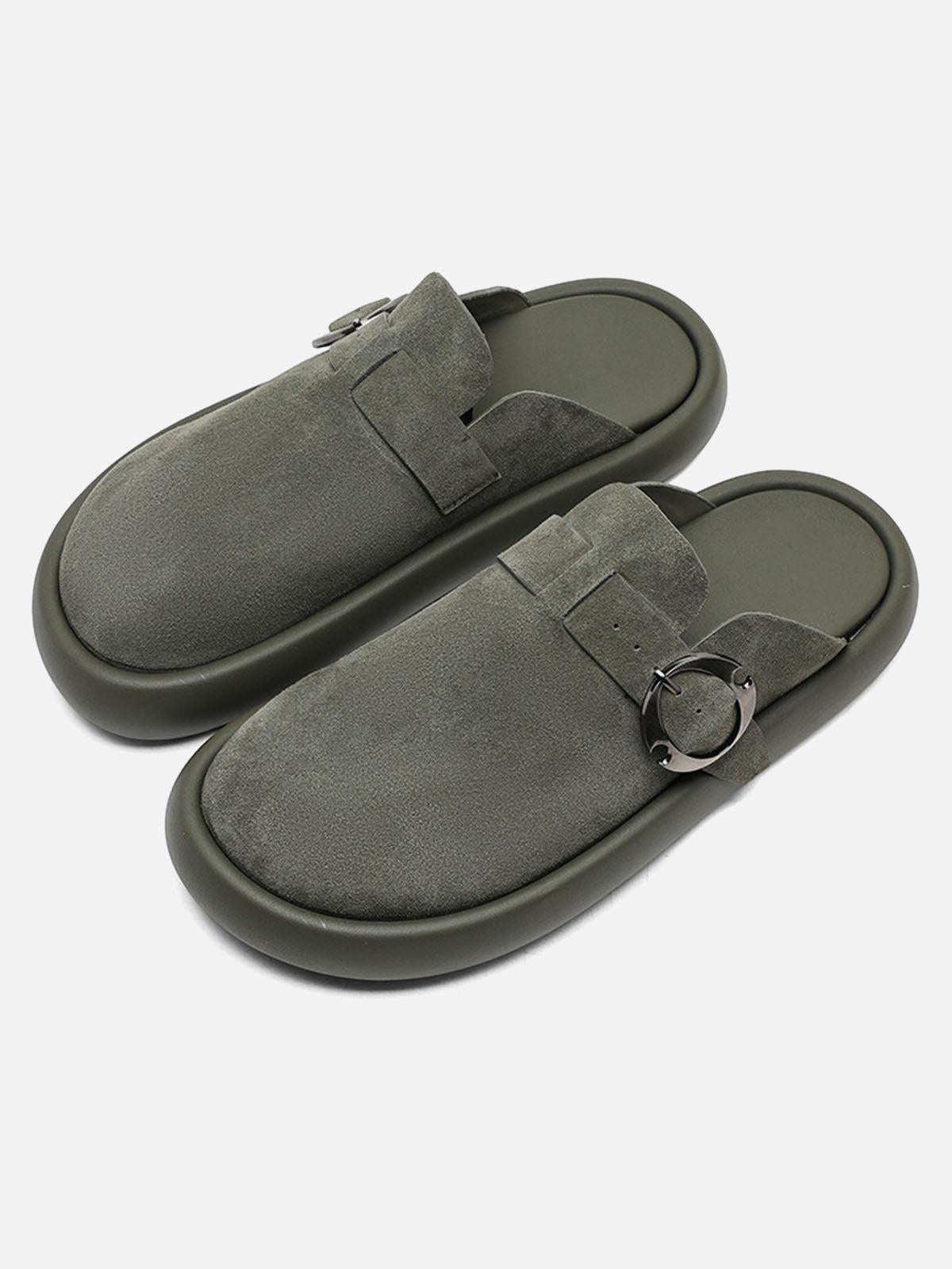 Matte Suede Handmade Closed Toe Half-Slip Birkenstock Shoes