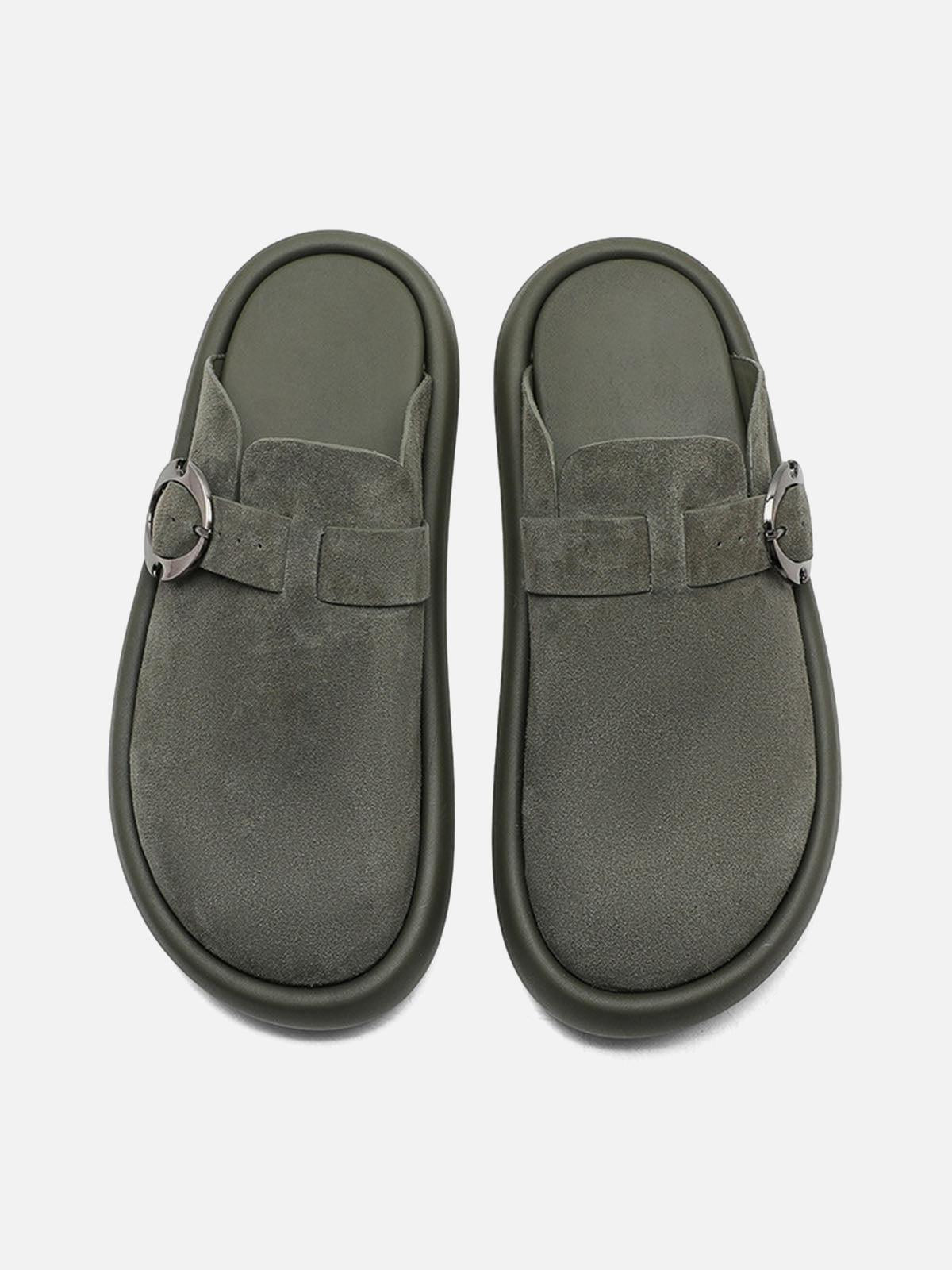 Matte Suede Handmade Closed Toe Half-Slip Birkenstock Shoes