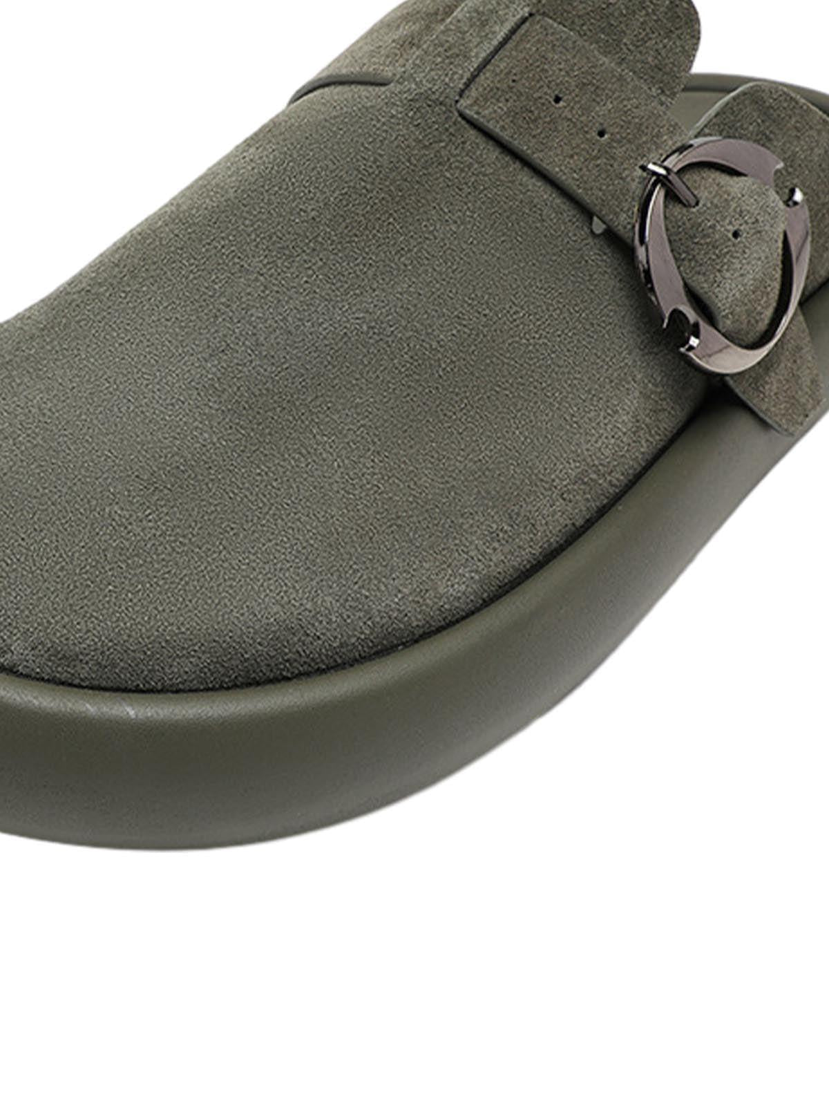 Matte Suede Handmade Closed Toe Half-Slip Birkenstock Shoes