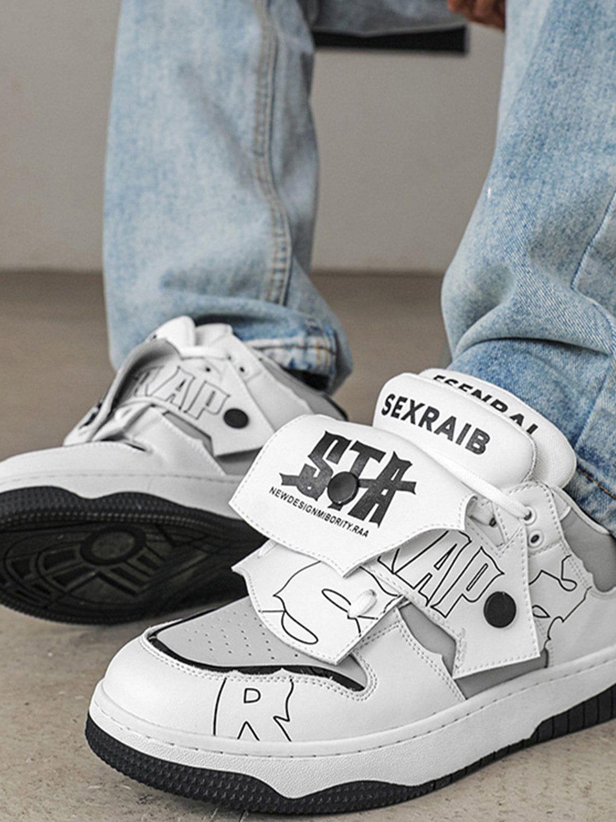 Mid-Top Color Blocking Skate Shoes