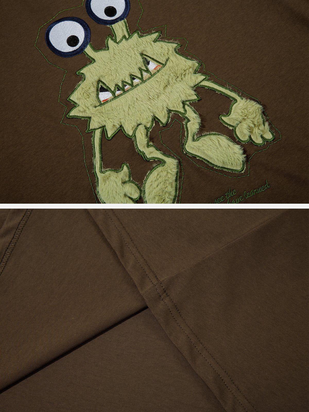 Monster Embroidery Print Tee