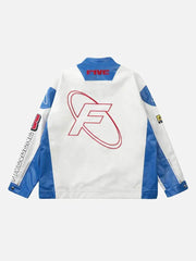 Motorcycle PU Leather Stitching Racing Jacket