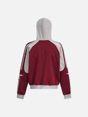 Mottled Distressed Print Hoodie