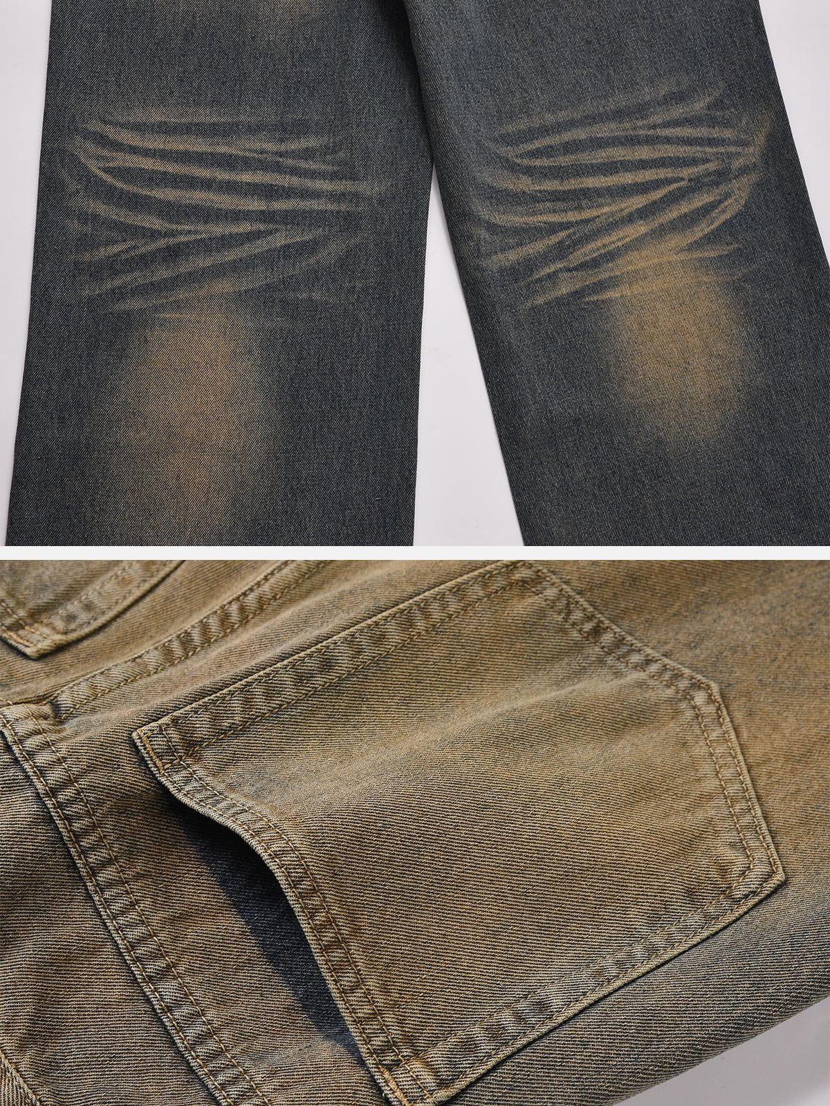 Mud Dyeing Washed Jeans