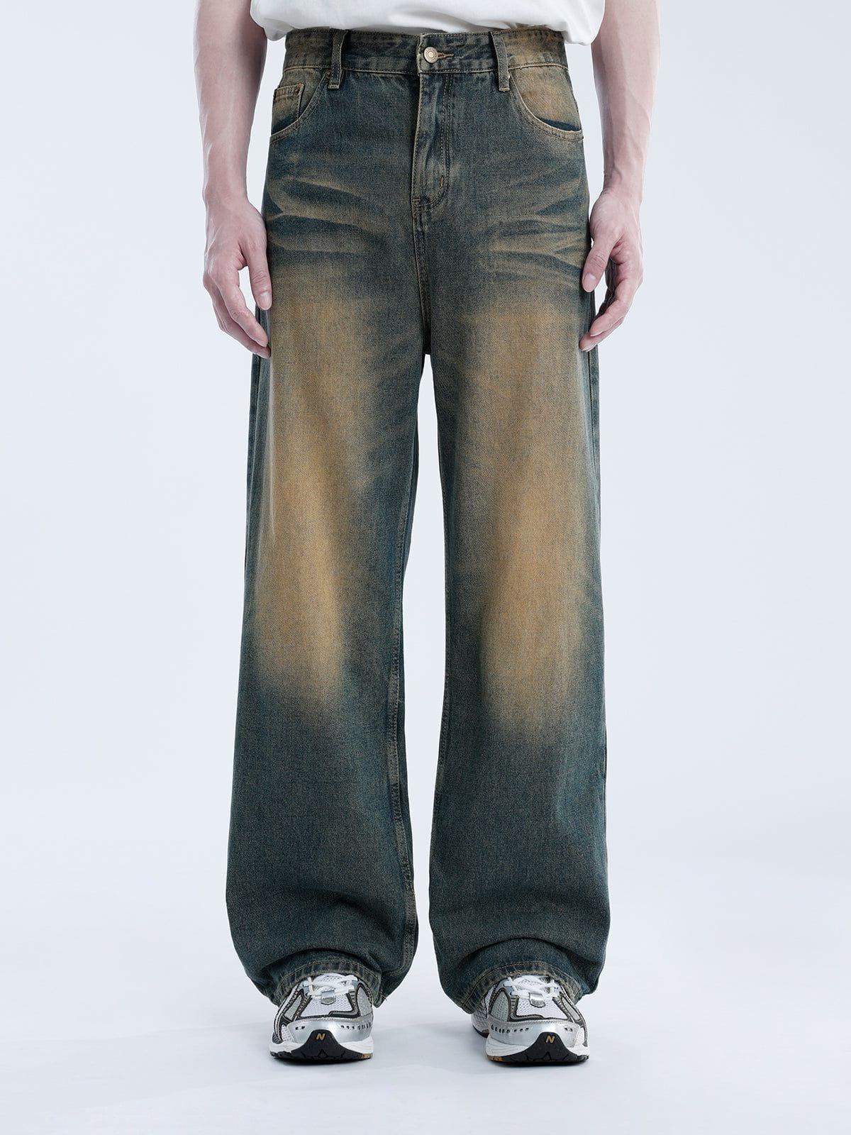 Mud Dyeing Washed Jeans