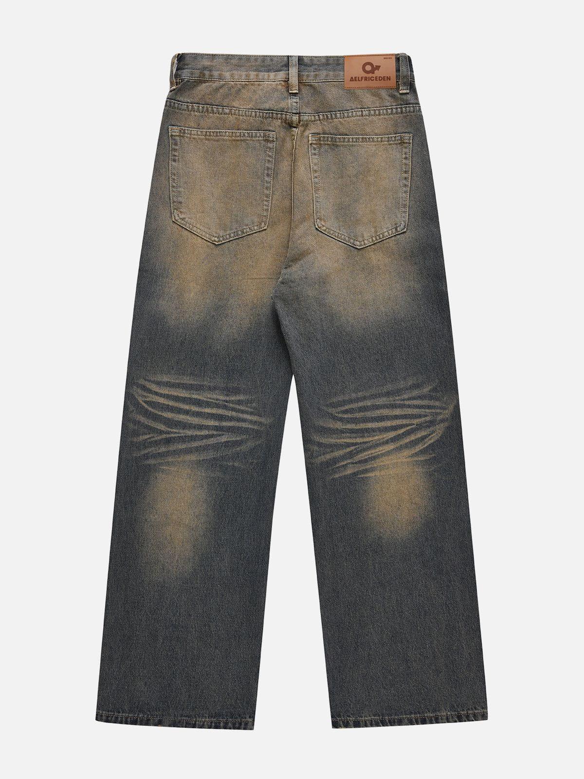 Mud Dyeing Washed Jeans
