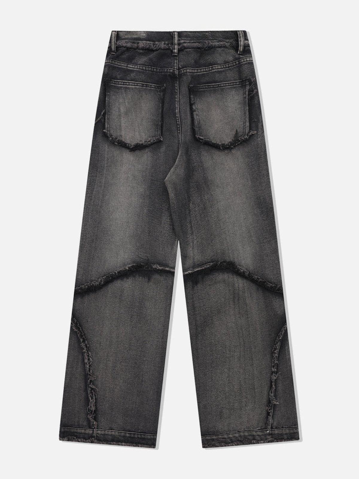 Multi Fringe Washed Jeans