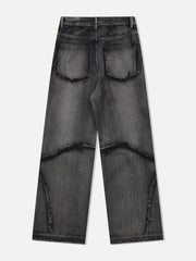 Multi Fringe Washed Jeans