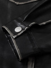 Multi Pocket Faux Leather Jacket