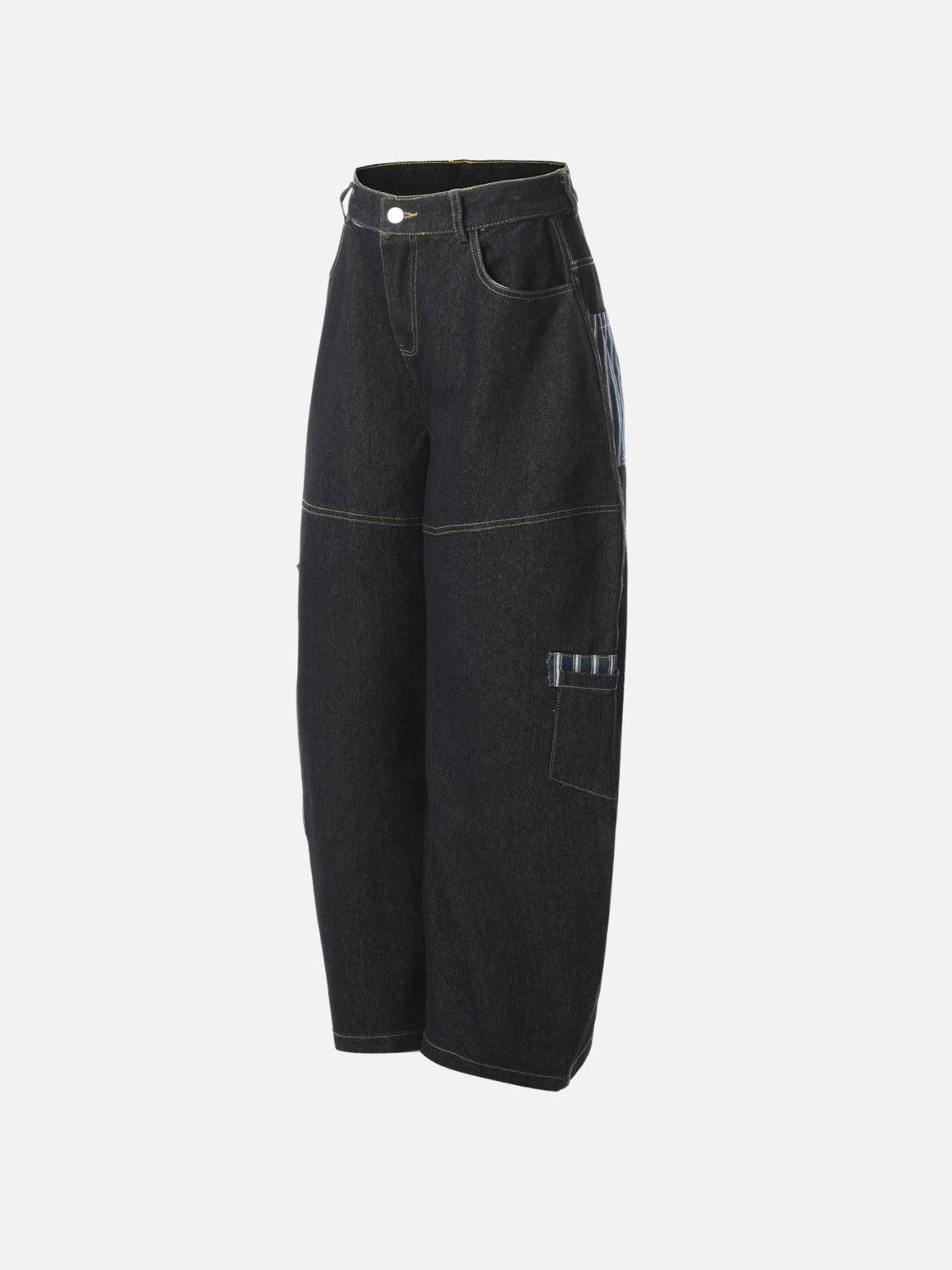 Multi Pocket Loose Barrel Jeans