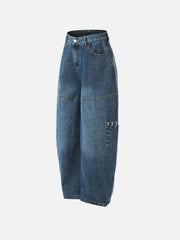 Multi Pocket Loose Barrel Jeans